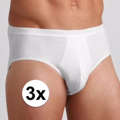 Afbeelding van 3x Sloggi basic midi heren slip wit 2XL