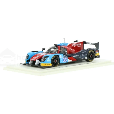 Afbeelding van De 1:43 gegoten modelauto van Ligier JS P217 Gibson Eurasia Motorsport #33 24H LeMans 2017. rijders waren J. Nicolet / P. en E. Maris. fabrikant het schaalmodel is Spark.