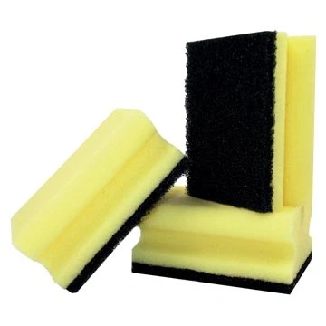 Afbeelding van Aqualine schuurspons met zachte handgreep ft 9,5 x 7 4, 5 cm, pak van 3 stuks