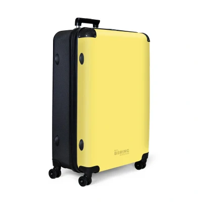 Afbeelding van NoBoringSuitcases.com® Koffer groot Reiskoffer lichtgewicht Pastel geel Rolkoffer met 4 wielen Grote trolley XL 98 liter bagage