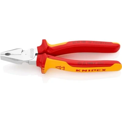 Afbeelding van Knipex Kracht Kombitang verchroomd, geïsoleerd met meer componentengrepen, VDE getest 180 mm (zelfbedieningskaart/blister) 02 06 SB