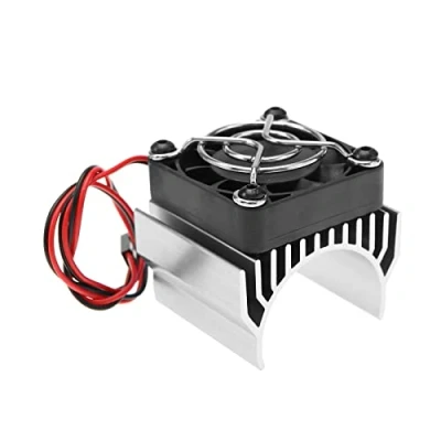 Afbeelding van RC motor koellichaam met ventilator koeling voor 540 550 3650 3660 automodel afstandsbediening auto aluminiumlegering zilver