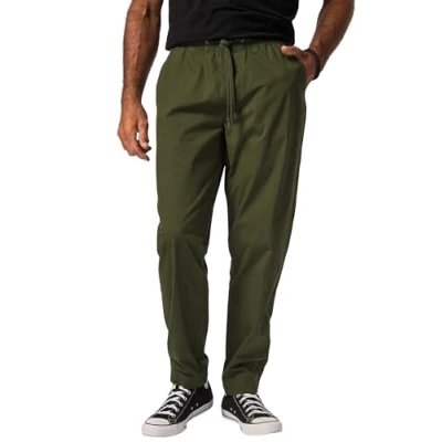 Afbeelding van JP 1880 Flexnamic broek voor heren, elastische tailleband, taps toelopende loose fit broek, groen, 6XL