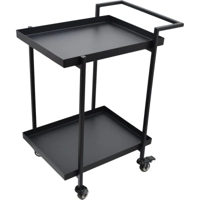 Afbeelding van LOFT42 James Trolley Vierkant Bijzettafel Zwart Metaal 60x54x38