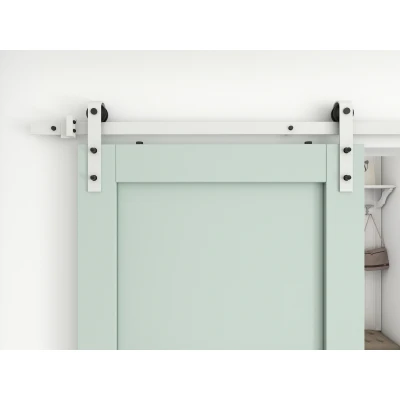Afbeelding van Schuifdeursysteem Wit met rails Recht model compleet 200cm Per Set