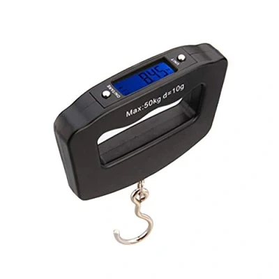 Afbeelding van Meichoon Mini Draagbare Digitale Bagage Gewichtsschaal Elektronische Schaal Steelyard 110lb/50kg met Vissen Opknoping Haak Tarrafunctie Backlit Lcd scherm voor Thuis Farm Factory Jacht Outdoor C42
