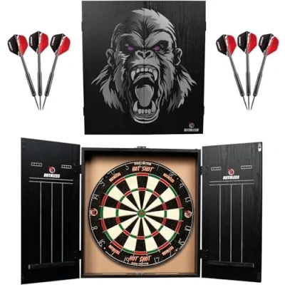 Afbeelding van Ruthless Home Dartcentrum Compleet Dartboard Centre inclusief kast, dartbord en 2 dartsets (Gorilla)