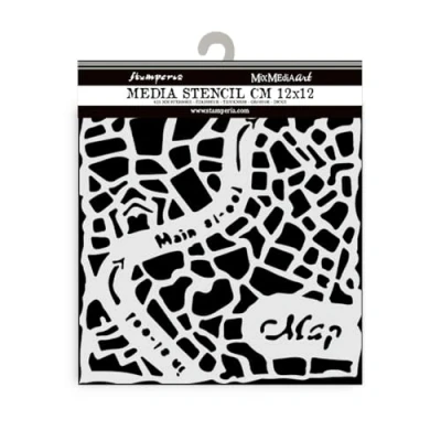 Afbeelding van Stamperia Dikke stencils voor plakboeken, albums, kaarten, bullet journals en meer, flexibel materiaal, gemakkelijk te reinigen, perfect hobby&#039;s, ambachten geschenken (kunst van reizen,