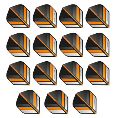 Afbeelding van RED DRAGON Hardcore XT zwart en oranje streep extra dikke standaard dartpijlen 5 sets per pakket (15 in totaal)