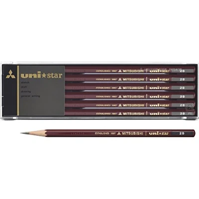 Afbeelding van 1 x Mitsubishi Pencil Unistar hexagonale standaard 2B dozen (12 stuks) (Japan import) by &quot;Mitsubishi Co, Ltd.&quot;