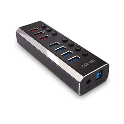 Afbeelding van LINDY 43371 USB 3.2 Gen 1 hub 8 poorten Zwart