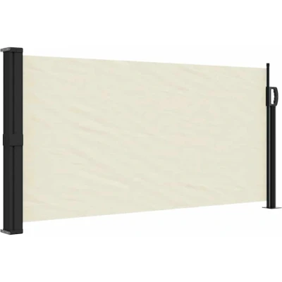 Afbeelding van Windscherm uittrekbaar 100x500 cm crèmekleurig