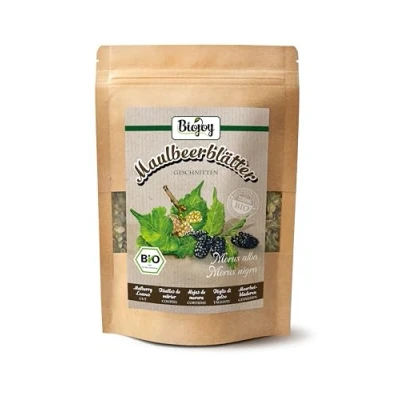 Afbeelding van Biojoy Biologisch Moerbeibladeren Thee (100 g), gedroogd en gesneden (Morus alba, Morus nigra)
