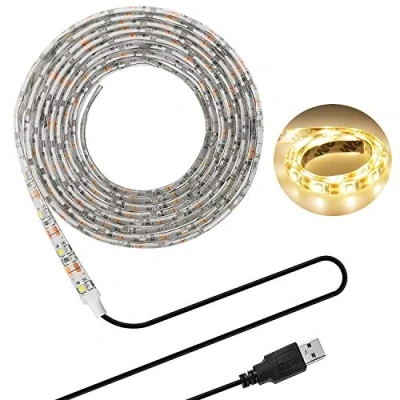 Afbeelding van HapopFan USB achtergrondverlichting voor tv, 2 m, led strip 40 60 inch HD waterdicht SMD 3528, 5 V, warm wit, biasverlichting, biasverlichting thuisbioscopen