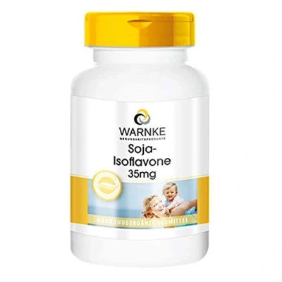 Afbeelding van Soja isoflavonecapsules 35mg zonder genetische manipulatie met vitamine E 250 capsules bulkverpakking Warnke Vitalstoffe Duitse apothekerskwalitei