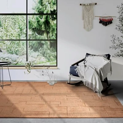 Afbeelding van Villeroy &amp; Boch Wollen tapijt Wilhelmine natuurlijk woonkamertapijt handgeweven en milieuvriendelijk boho wol voor woonkamer, slaapkamer, eetkamer, hal, keuken bruin, 120x170 cm