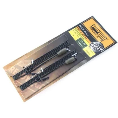 Afbeelding van PB Products Ready2Go Silk Ray Hit &amp; Run Chod Leader Weed 90cm (2 stuks) Leaders