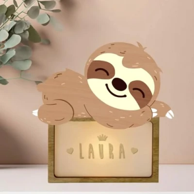 Afbeelding van WONDEE gepersonaliseerde lamp met naam, nachtlampje voor kinderen, dinosaurus, cadeau pasgeborenen jongens en meisjes, doopcadeau cadeaus