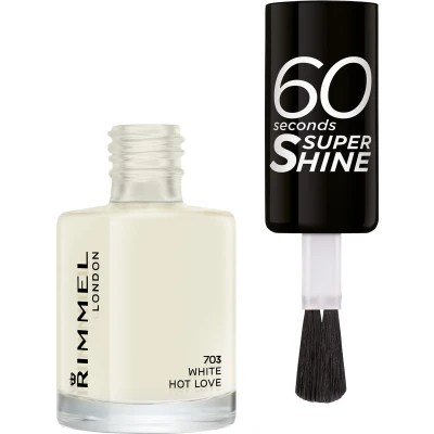 Afbeelding van 3x Rimmel Nagellak 60 Seconds SuperShine 703 White Hot Love 8 ml