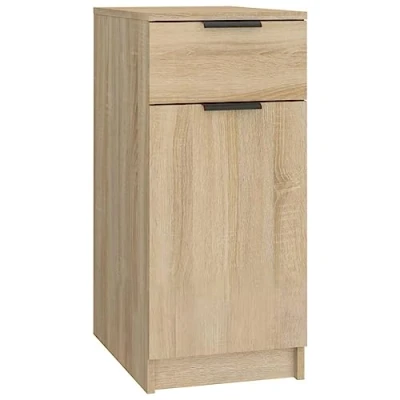 Afbeelding van Bureaukast 33,5x50x75 cm bewerkt hout sonoma eikenkleurig