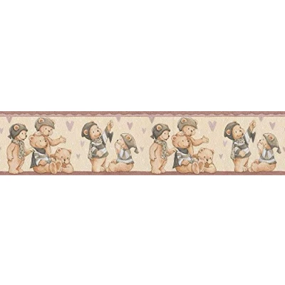 Afbeelding van VROLIJKE BEERTJES BEHANGRAND Beige Meerkleurig Kinderkamer AS Creation Only Borders