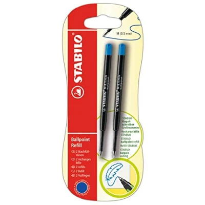 Afbeelding van navulling balpen STABILO Ballpoint bijv. voor pointball en SMARTball 2 stuks blauw