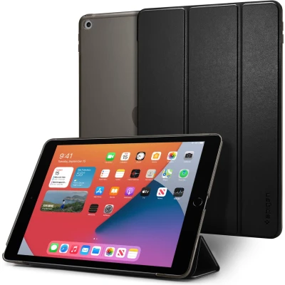 Afbeelding van Apple iPad 10.2 (2020) Hoes: Spigen Smart Fold Bookcase Zwart Kunstleder Tablet Hoezen