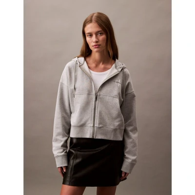 Afbeelding van Calvin Klein Jeans Sweatvest grijs gemêleerd / zwart wit