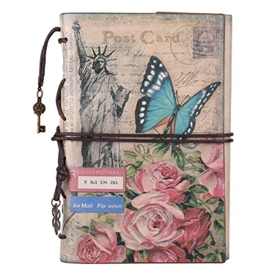 Afbeelding van Vintage Traveller Notebook Sketch Book Klassieke navulbare dagboekplanner voor meisjes en jongens met leeg papier ritsvak