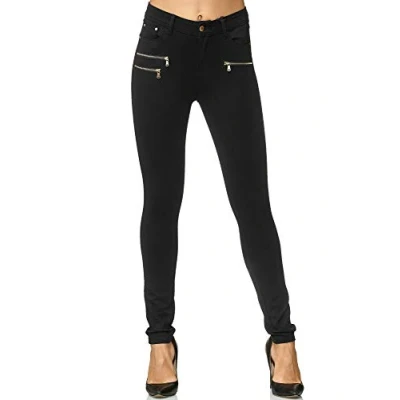 Afbeelding van Elara Dames Stretchbroek Skinny Fit Jegging Chunkyrayan Zwart 1186 Black 48