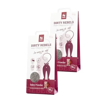 Afbeelding van Dirty Rebels kattenbakvulling BABY POWDER 2 pack (2x10 L) extreem snel klontvormend