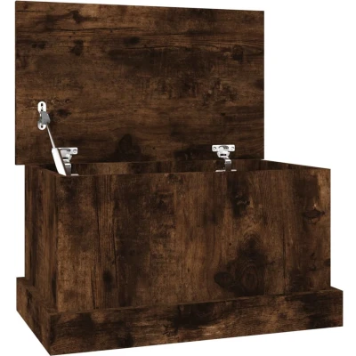 Afbeelding van vidaXL Opbergbox 50x30x28 cm bewerkt hout gerookt eikenkleurig