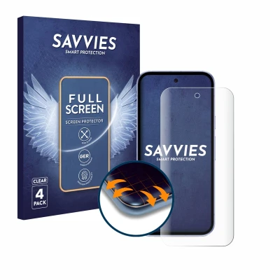 Afbeelding van Savvies Screenprotector voor Google Pixel 9a Folie Beschermfolie transparant volledig dekking (4 Stuks)