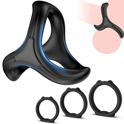Afbeelding van Driehoek Penis Ring voor Mannen Koppels, Silicone Ring, Verleng Tijd, Verbeter Seksuele Prestaties, Harder en Sterker 4 stuks