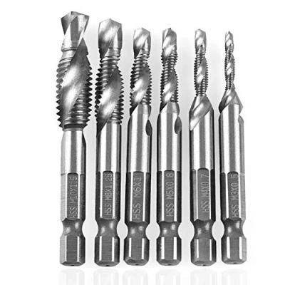 Afbeelding van Boor 6 stuks Zelfcentrerend Punt Boren Schroef Tap Zeskantschacht voor Hulpcentrum Boren(6PC Metric 4341 Compound Tap)