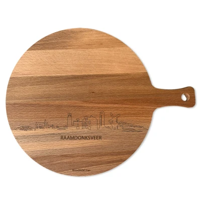 Afbeelding van Skyline Serveerplank Rond Raamdonksveer Hapjesplank Tapas Hapjes Serveren 29cm WoodWideCities
