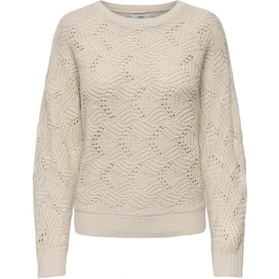 Afbeelding van Jacqueline de Yong Trui Jdysun Lisa L/s On Struc. Pullover 15336306 Tapioca Dames Maat XXL