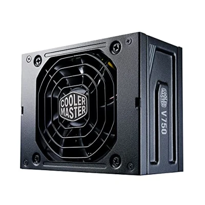 Afbeelding van Cooler Master V750 SFX Gold, EU stekker 750W 80 PLUS modulaire voeding, SFF/mini ITX PSU, stille 92 mm FDB ventilator, semi ventilatorloze modus, naar ATX beugel, 10 jaar garantie