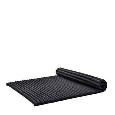 Afbeelding van Leewadee Opvouwbaar Matras Japanse Oprolbare Futon Opvouwbare Tatami Mat Gasten Vloerbed Camping Thaise Massage Mat, Kapok Gevuld, Zwart