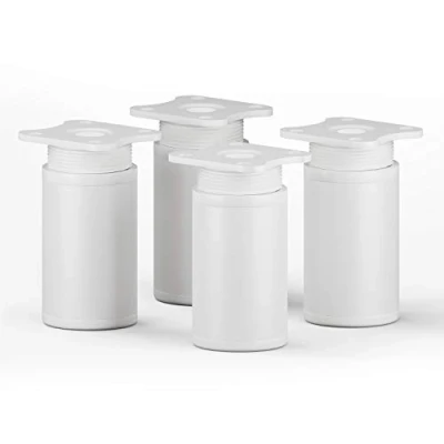 Afbeelding van sossai® design meubelpoten MFR1 set van 4 in hoogte verstelbaar Rond profiel: 40 x mm Kleur: wit Hoogte: 60 (+ 20 mm) Inclusief hoogwaardige houtschroeven