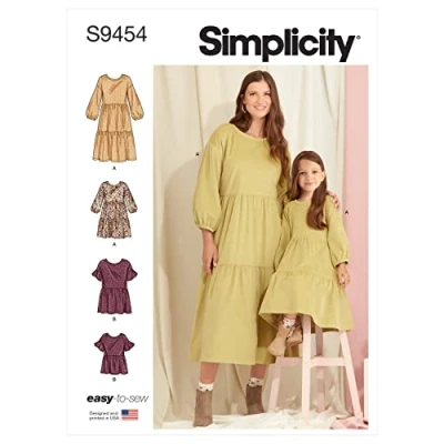 Afbeelding van Simplicity Childrens and Misses Dress Top 3 8/XS XL