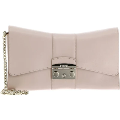 Afbeelding van FURLA Leren Schoudertas Koppeling Metropolis Shoulder Bag Remix Ballerina i Roze