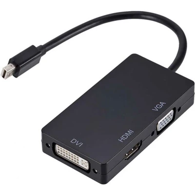 Afbeelding van Mini displayport naar HDMI/DVI/VGA adapter Zwart