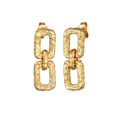 Afbeelding van Elli Double Square Oorbellen goldcoloured, Dames, Maat: One Size, Gold coloured