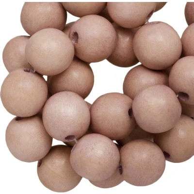 Afbeelding van Houten Kralen Vintage Look (8 mm) Natural Nude (104 stuks)