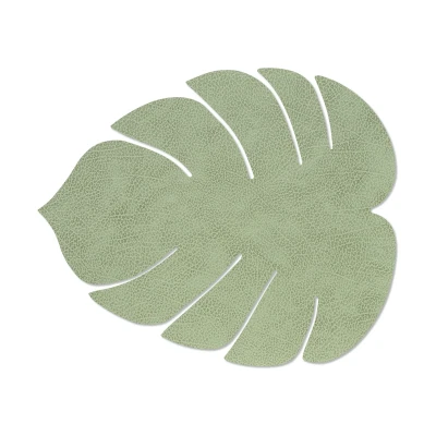 Afbeelding van LIND DNA Monstera Leaf Hippo placemat L Olijfgroen