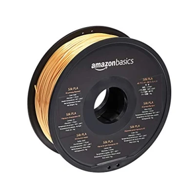 Afbeelding van Amazon Basics 3D printerfilament, PLA, 1,75 mm, spoel van 1 kg, zijdeachtig goud