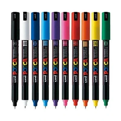 Afbeelding van POSCA PC 1MR Verf Marker Pennen 0,7mm Penpunt Pack van 10 Kleuren