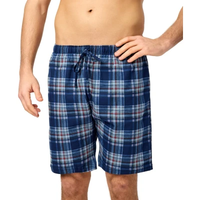 Afbeelding van Timone TI TI30 116 PP Heren Pajamabroek kort Pyjamashorts zonder zakken elastische tailleband met koord 100% Katoen Geruit 2 (9633401) L