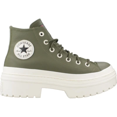 Afbeelding van Converse Chuck Taylor ALL STAR Lugged HEEL Platform Waterproof Sneakers hoog, Dames, Maat: 41, Khaki Leer